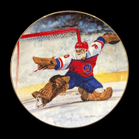 Vintage Glen Green Hockey Goalie Collector Plate, Sports Memorabilia - Picture 4 of 5